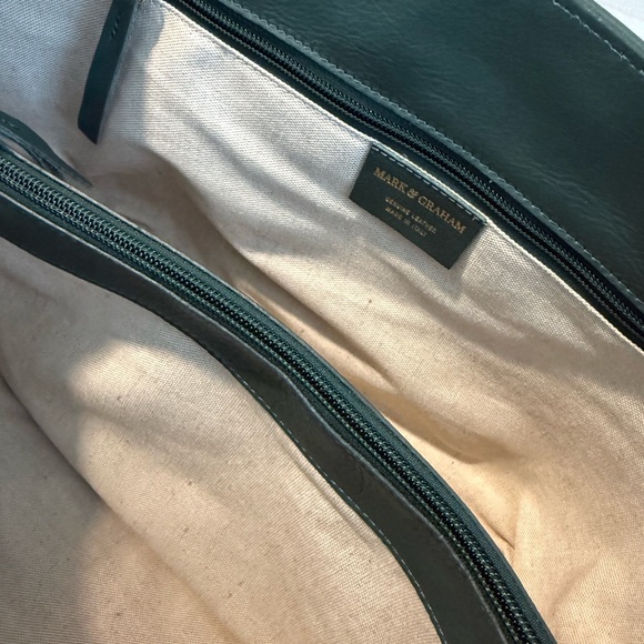 Mark & Graham Green Leather Tote Bag - Picture 2 of 2